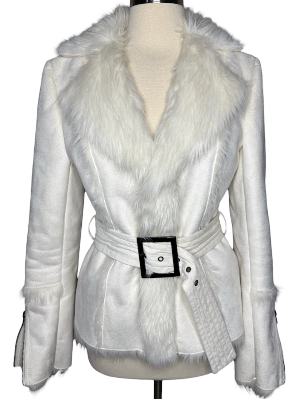 White BEBE fitted jacket